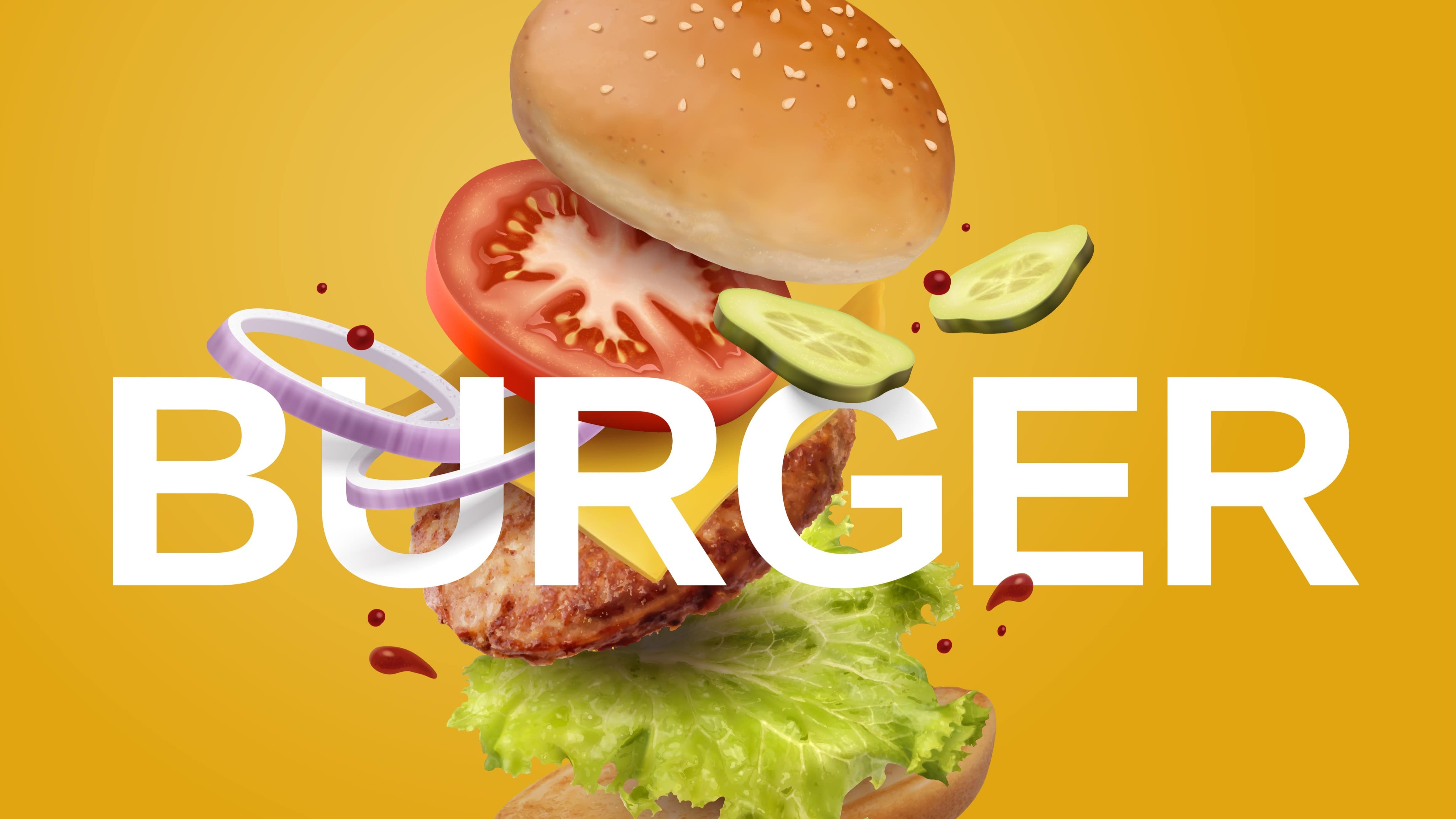 Burger mit der &Uuml;berschrift "Burger".